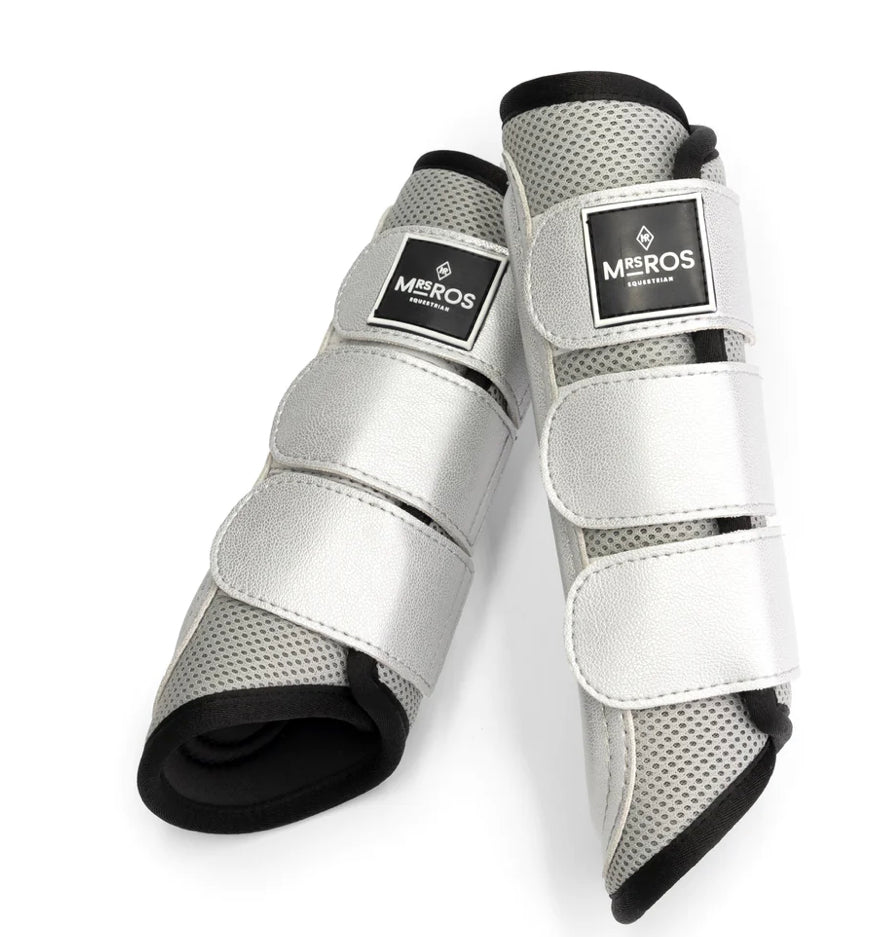 Mrs. Ros Neoprene and Mesh horse boots- Oyster Grey