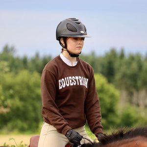 CL equestrian varsity crew neck- Cocoa