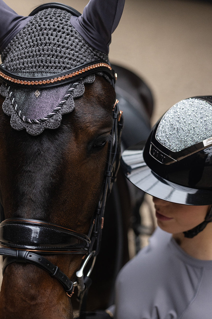 Mrs Ros Ear Bonnet- Glitter Grey