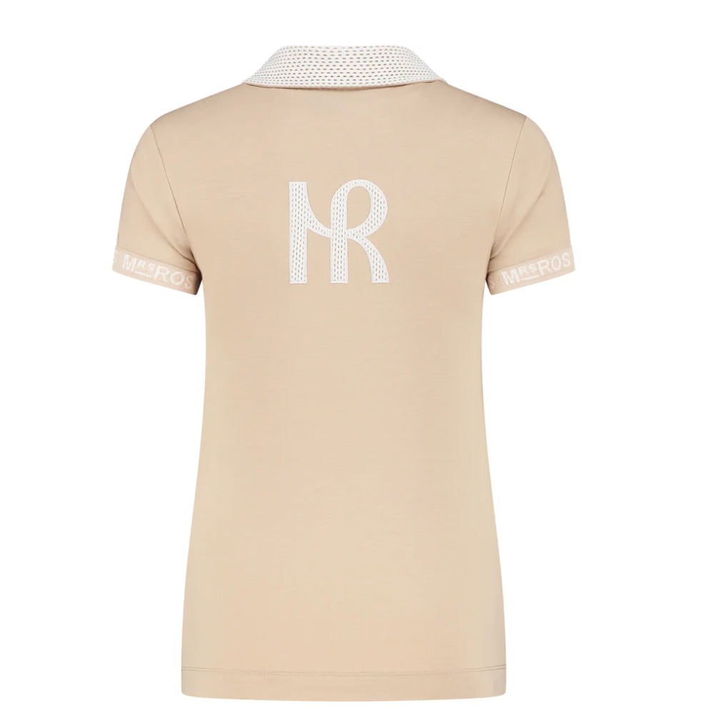 Mrs. Ros Bella polo top- Desert beige