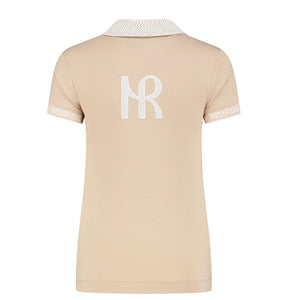 Mrs. Ros Bella polo top- Desert beige