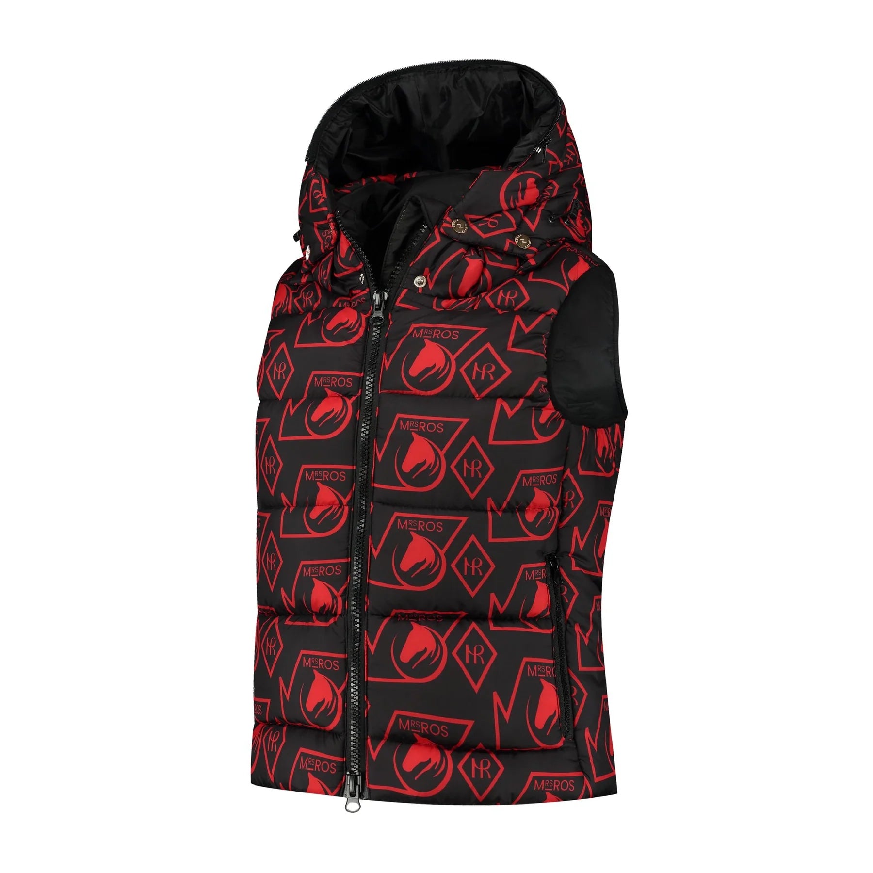 Mrs Ros Multi logo Vest-Cheeky Red