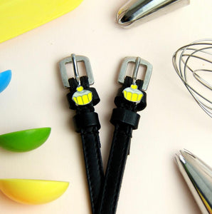 Mane Jane lemon cupcake spur straps
