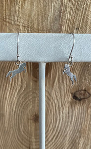 Jumping horse dangle earrings