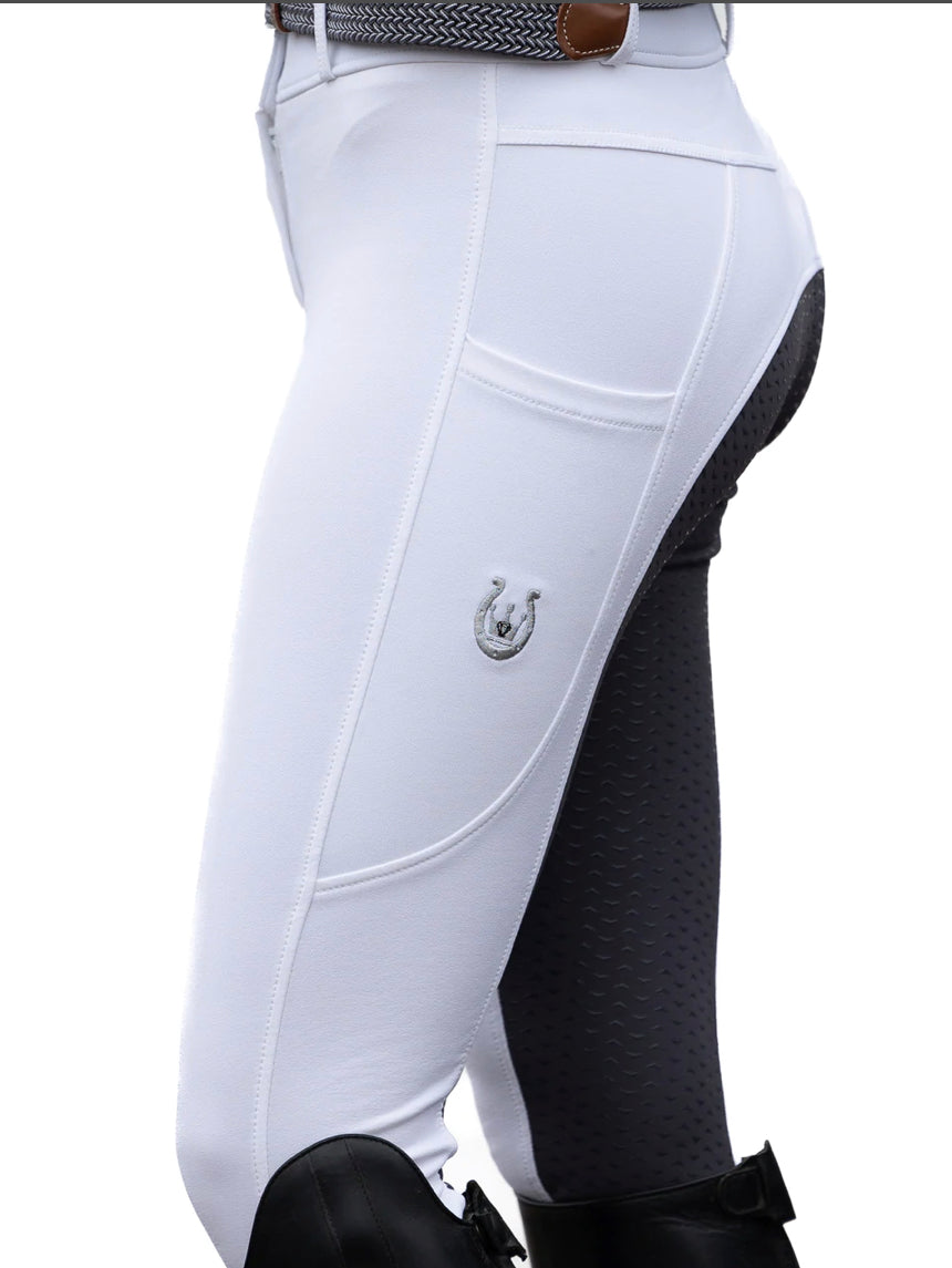 Leveza Brittany Breech-White+Grey full seat