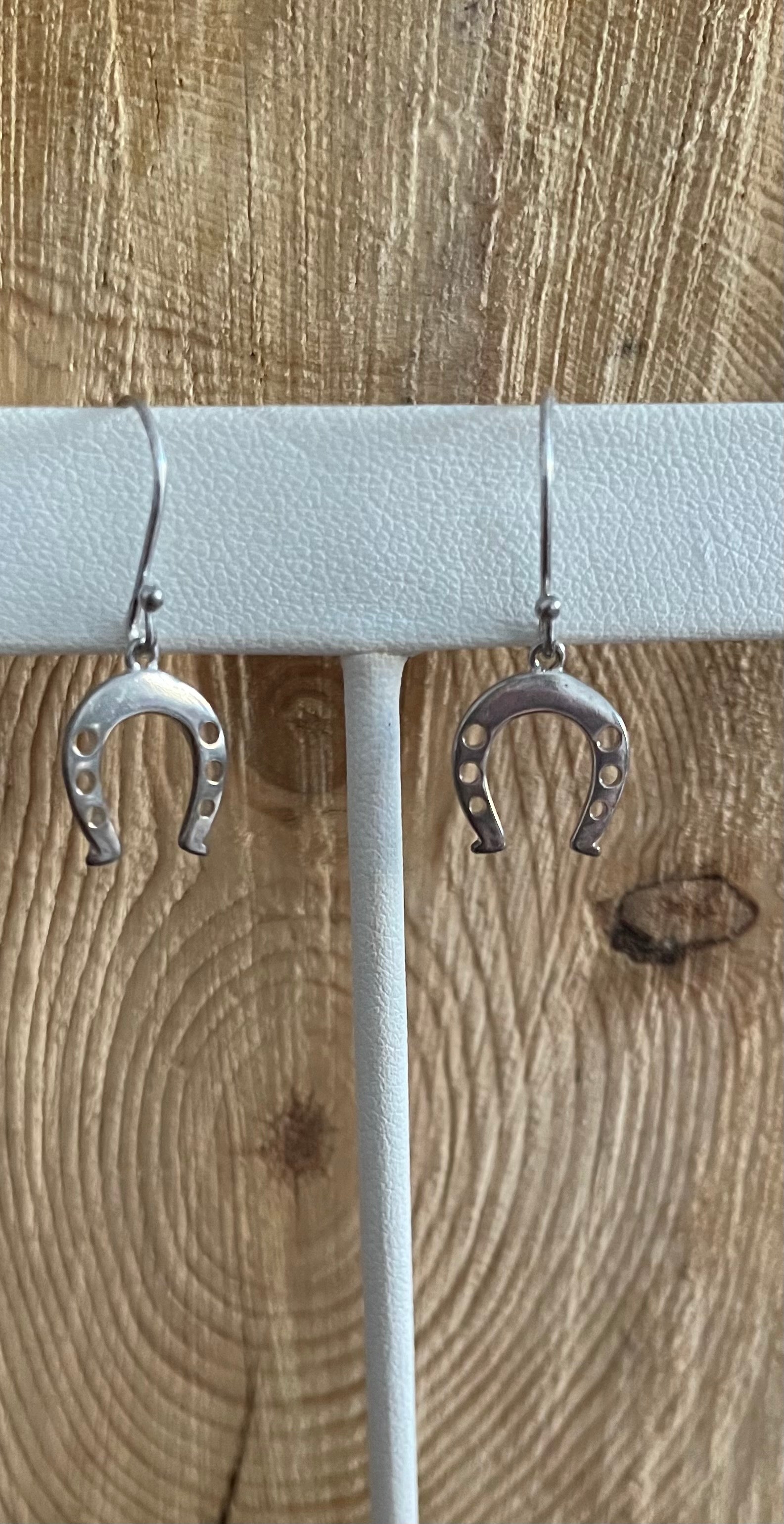 Horse shoe dangle earrings